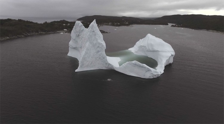 Shaun Majumder filmt grote ijsberg met zijn nieuwe drone
