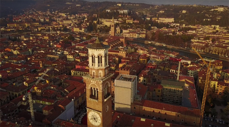 Drone vlucht boven Verona met DJI Mavic Pro